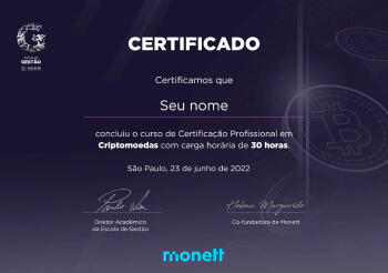 Curso: Certificação Profissional em Criptomoedas com Helena Margarido - Monett